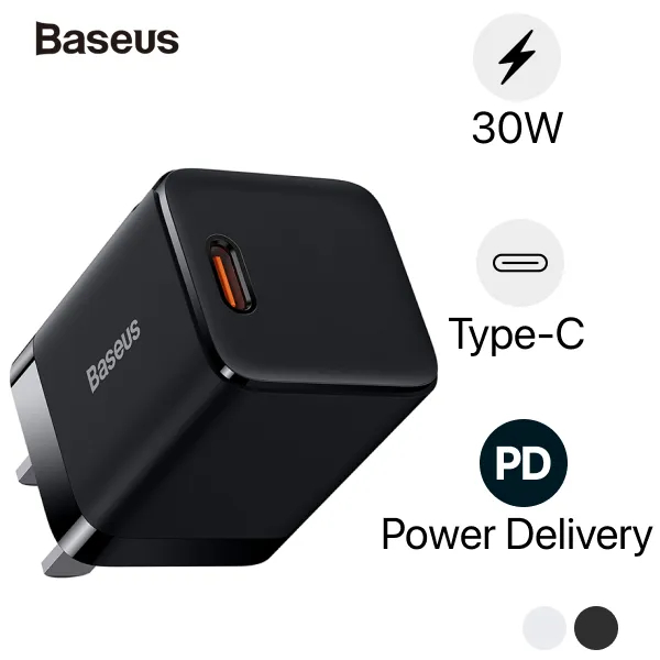 Baseus GaN Quick Charger PD3.0 + QC3.0 30W fast Charger สับhukienonline