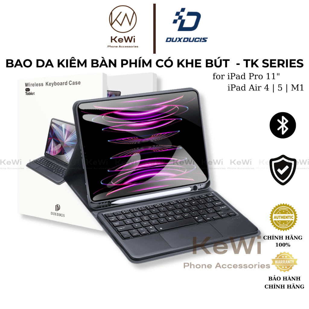 Dux Ducis Leather Keyboard Case สําหรับ iPad Pro 11" / iPad Air 4 | 5 | M1 กันกระแทก ช่องเสียบปากกา 