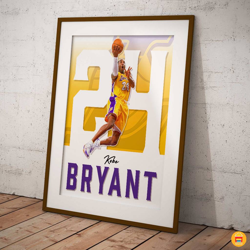 ️ Kobe Bryant Poster Version 2 - NBA Wall Decal Painting - ภาพวาดบาสเกตบอลตกแต่ง