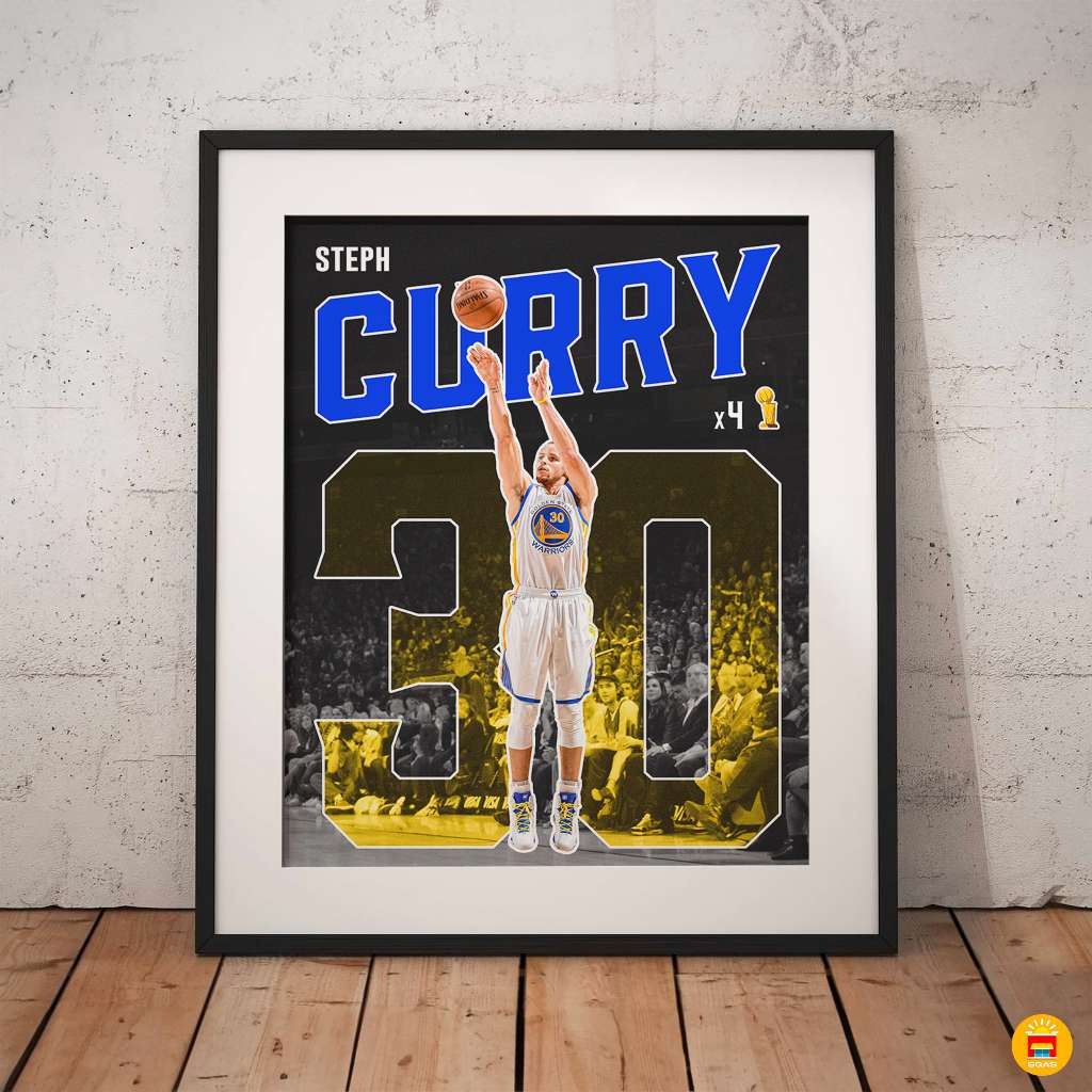 ️ Steph Currys Poster เวอร์ชัน 2 - NBA Wall Decal - ภาพวาดบาสเกตบอลตกแต่ง