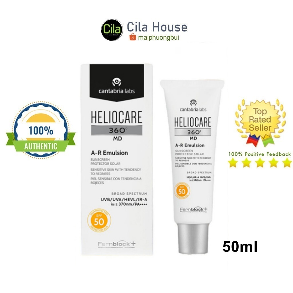 Heliocare AR Emulsion ครีมกันแดดสําหรับผิวมัน , ผิวแพ ้ ง ่ าย , การรักษา 50ml - Cila House