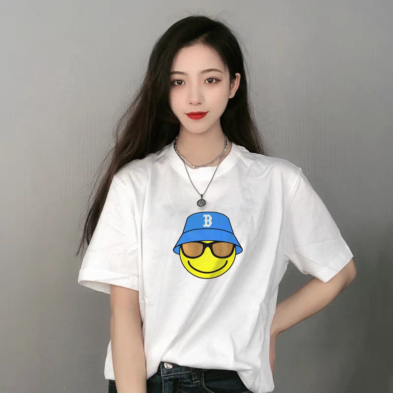 [250 GSM FABRIC] NYC Smiley Face LA NY เสื้อยืด Form Unisex Unim Store ผ้าฝ้าย 100% คุณภาพสูงหลายสี 
