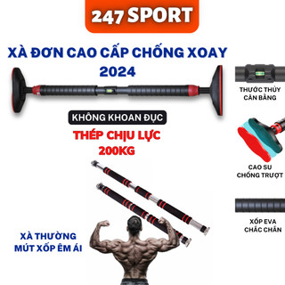 Xà đơn gắn cửa treo tường 247SPORT_HN, xà đơn gắn tường 2026 kích thước 60-150cm đa năng tập cơ bụng