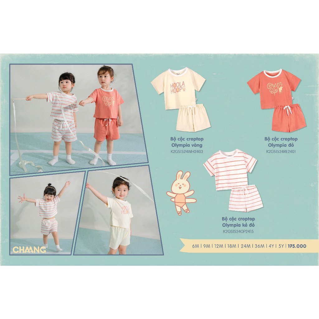 Chaang SS2024 ชุดเสื้อครอป Olympia สําหรับเด็กทารก