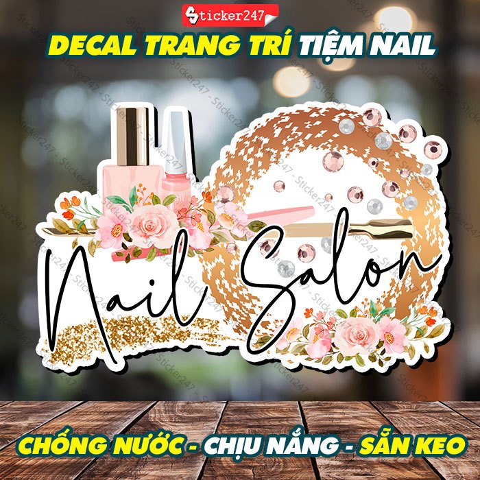 NAIL SALON Decor Nail SALON Sticker Nail Nail Photo Nail SALON Decor - กันน้ํา ตัดสําเร็จ แบบมีกาวใน