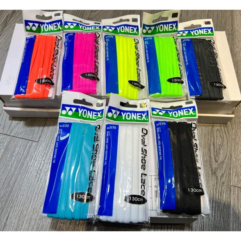 เชือกผูกรองเท้า Yonex ของแท้ AC570 พรีเมี่ยมสีสันสดใส (01 PAIR 130cm - 150cm)