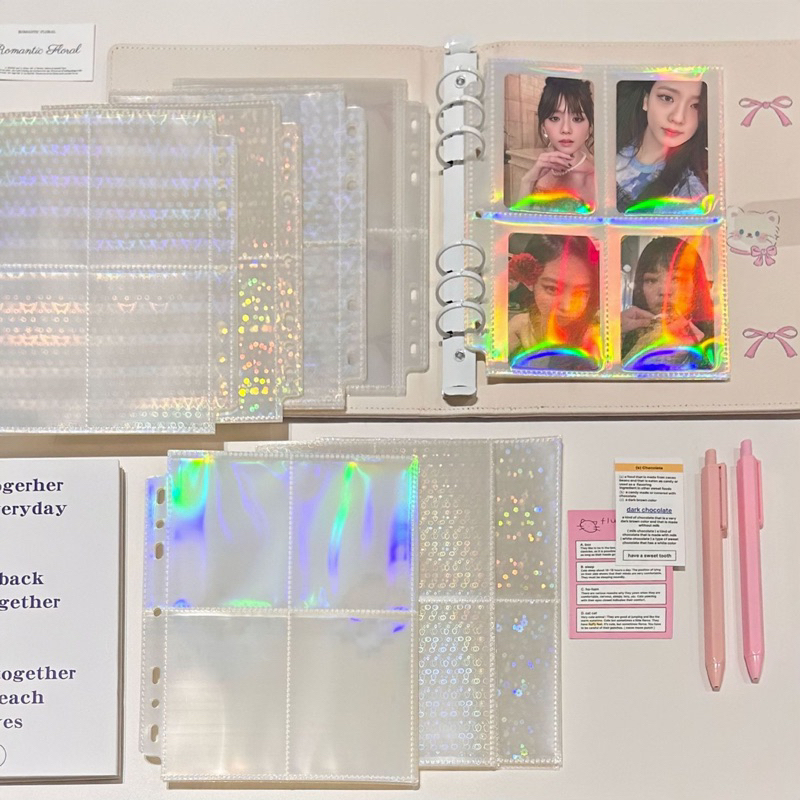 แผ่น A5 เหมาะกับ binder 2,3,4,6 cuff,Heart Holo Sheet,Kpop Card Holder,Card Holder Sheet,Card