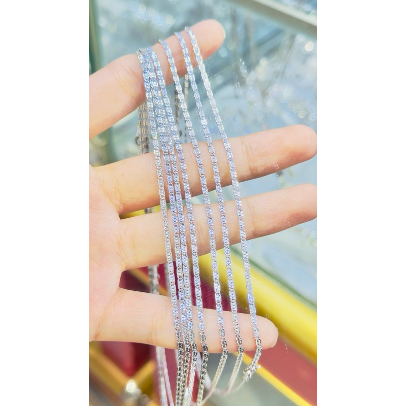 สร้อยคอเงินอิตาลีลายจุดเล็กลายการ์ดอิตาลี jwellery daychuyen ภาษาอิตาลีเศษไม้เงิน