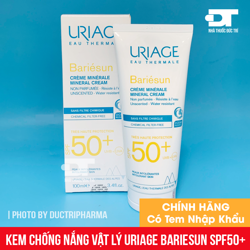 Uriage Bariésun Physical Sunscreen SPF50 + Crème Minérale 100ml