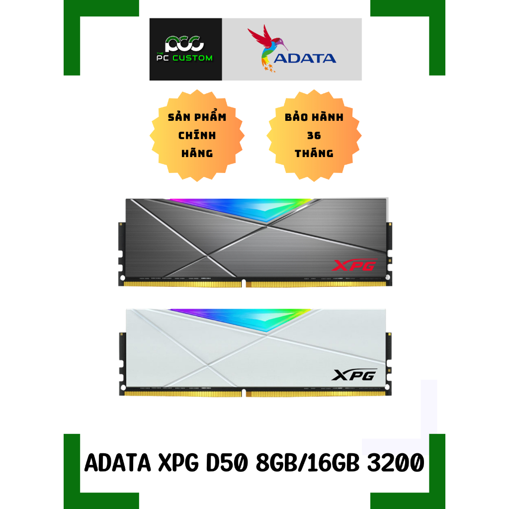 คอมพิวเตอร ์ RAM ADATA XPG D50 8GB 3200