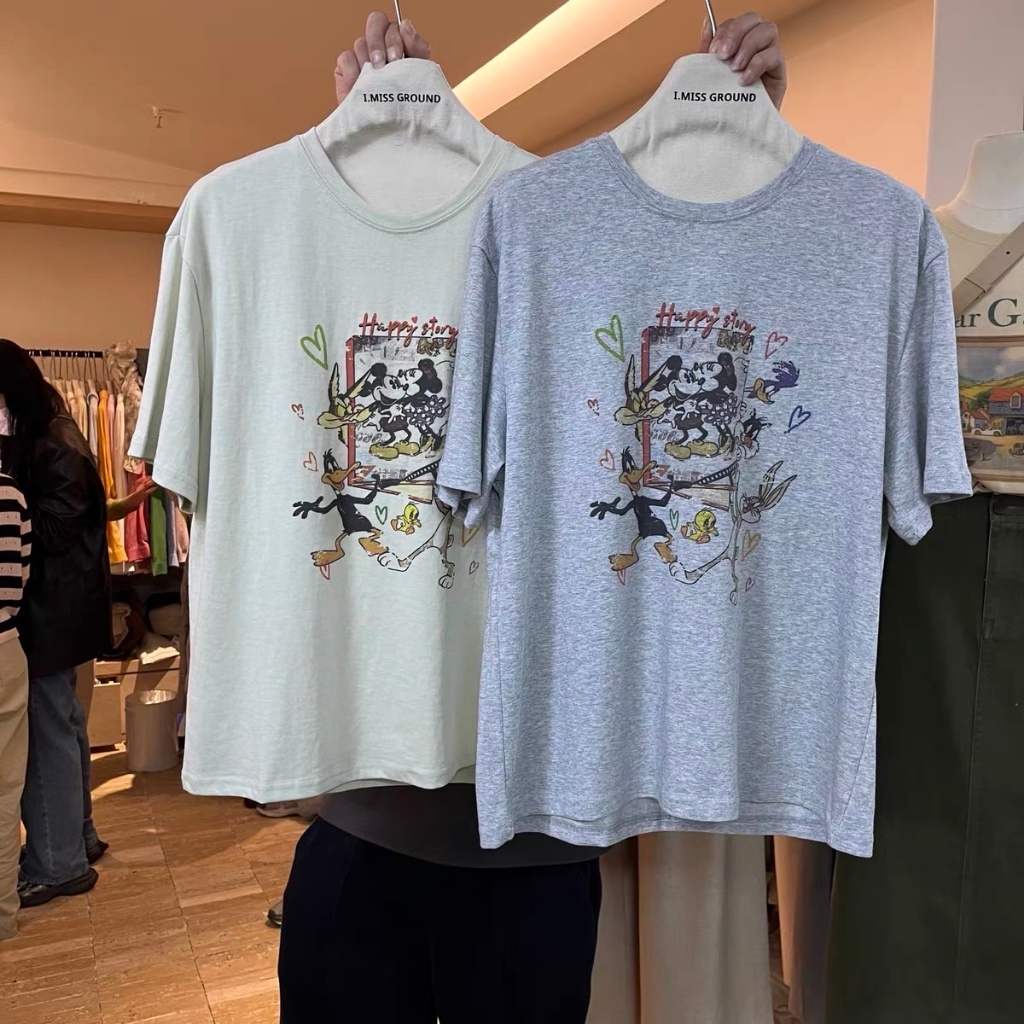 Mickey Happy Sing I Miss เสื้อยืดคอกลม 30651