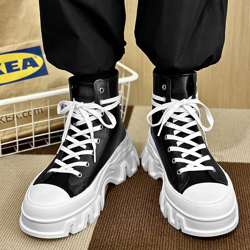 รองเท้าหนังคู่ ไซส์ตั้งแต่ 37-44 คอปกสูง - หนัง PU คุณภาพสูงสุดหรูและสวยงาม AKI GDN23