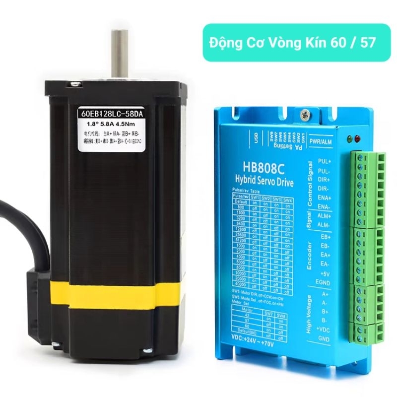 60 / 4.5Nm / 3Nm nema24 เซอร์โวไฮบริดกลับมอเตอร์สเต็ปเปอร์แบบห่วงปิด, การเปลี่ยนมอเตอร์ 57