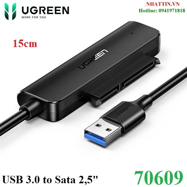 สายแปลง Ugreen 70609 ระดับไฮเอนด์ USB 3.0 เป็น Sata III 2.5" 5Gbps HDD/SSD (รองรับ 6TB)