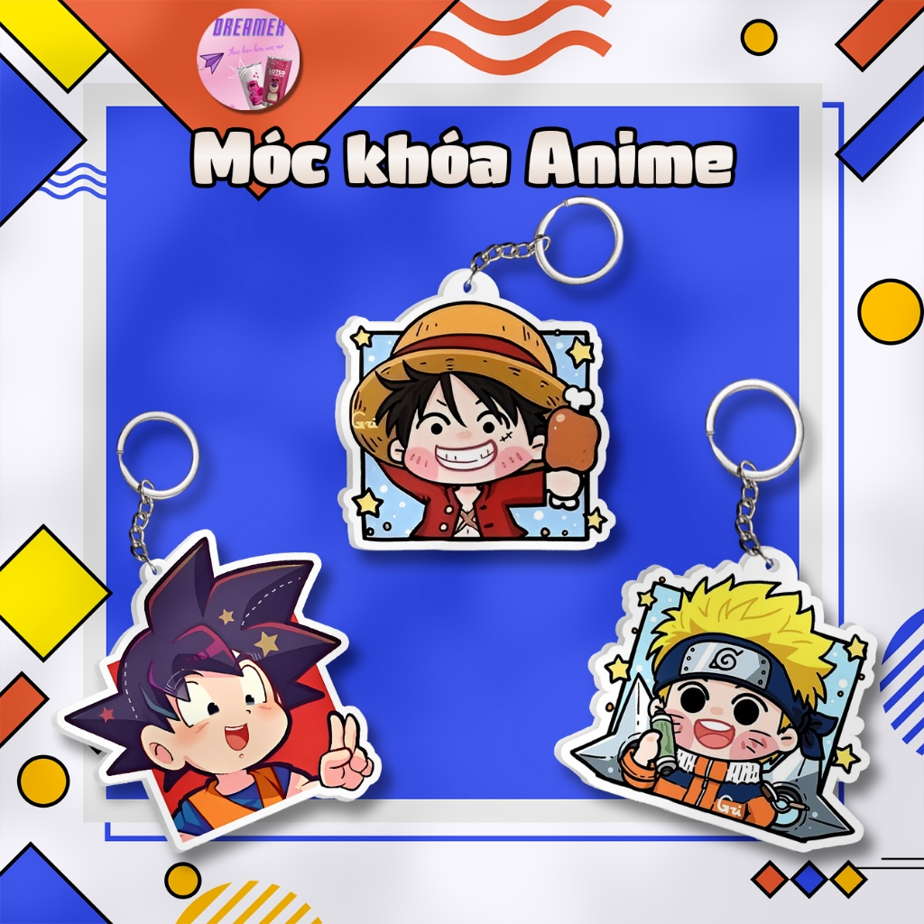 พวงกุญแจอนิเมะ chibi น่ารัก - Dragonball - Onepiece - Naruto