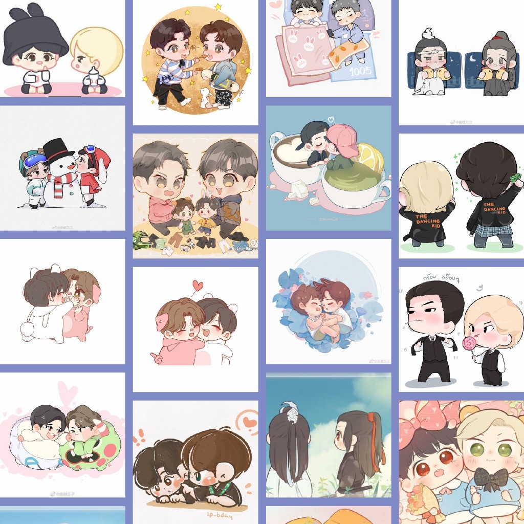ชุดสติ๊กเกอร์ 50 ชิ้น CHIBI BJYX / Yibo x Xiao Zhan 50 ภาพสวยน่ารักที่แตกต่างกัน