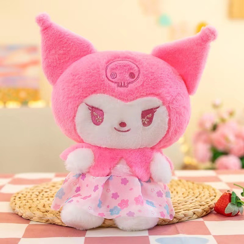 Kuromi Pink Small Teddy Bear นั ่ งคุณภาพสูง Soft Smooth Size 25cm MEILI STORE