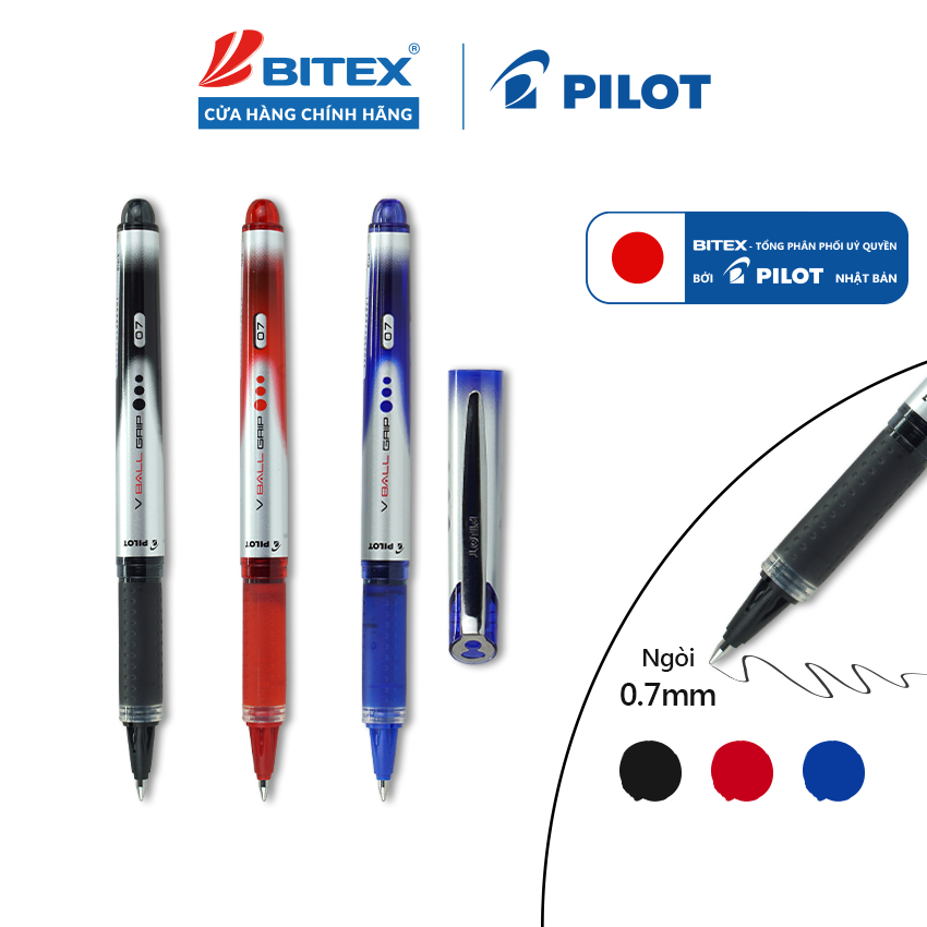 ปากกาหมึกเหลว Pilot V BALL GRIP BLN-VBG7