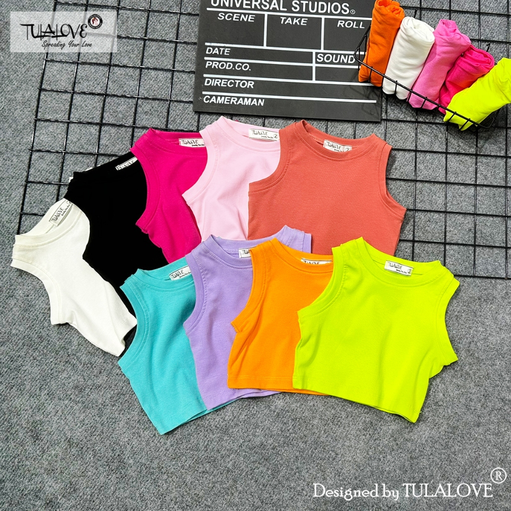เสื้อครอปใต้วงแขนสําหรับเด็กผู้หญิงในสีน่ารัก TULALOVE เสื้อครอปเด็กผู้หญิง
