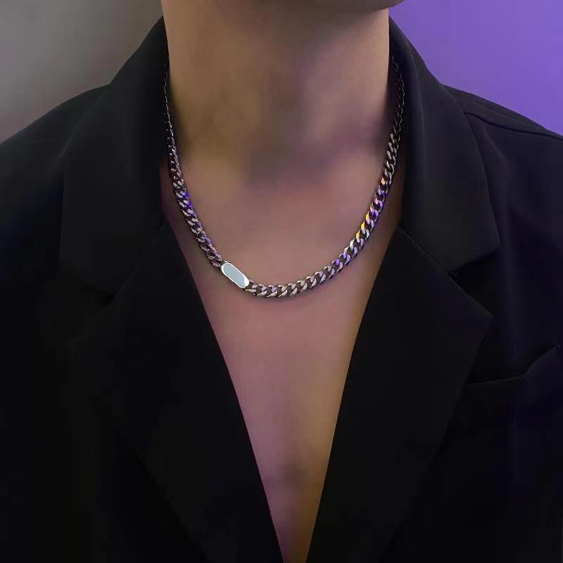 Ms19 Stainless Titanium Mens Necklace สร้อยข้อมือผู้ชาย สร้อยคอชื่อแกะสลัก upon Request