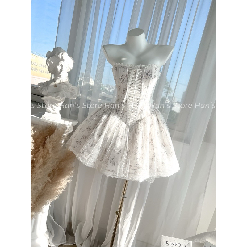 [HANS Store ]SUPER STRONG FLOWER CORSET DRESS (REAL PHOTO)