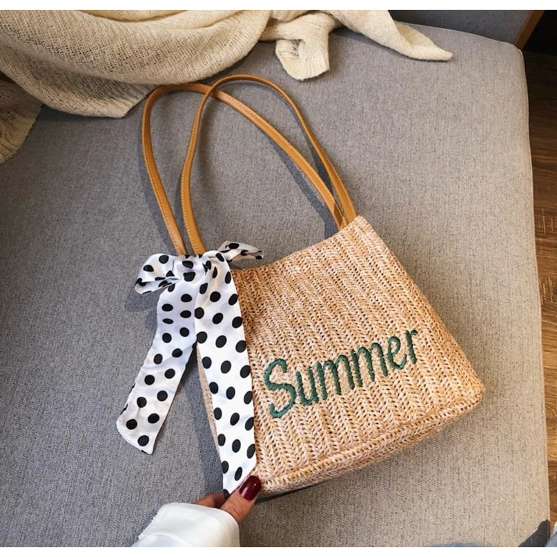 Summer Hot Trend ปัก Sedge Beach Bag - Summer Beach Bag