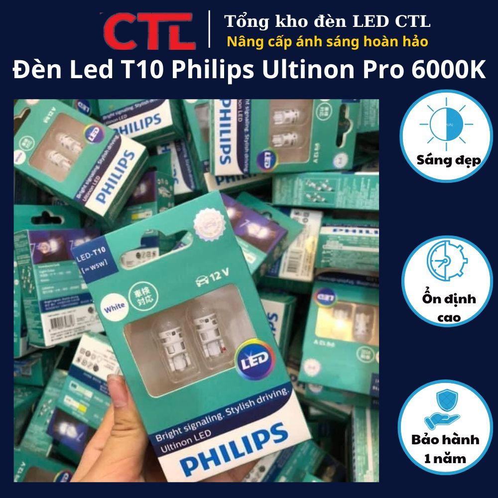 Philips Ultinon Pro T10 ไฟ Led จํานวน 1 คู่