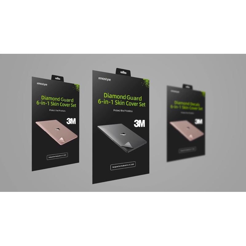 3M INNOSTYLE STICKER (USA) DIAMOND GUARD 6-IN-1 SKIN SET สําหรับ MAKBOOK PRO 14 16 (SPACE GREY, SILV