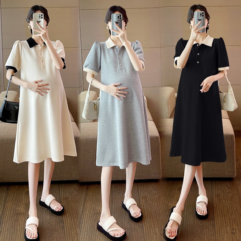 Dambauxinh-KA168 ชุดเดรสสํานักงานทําจากผ้าไหมสําหรับตั้งครรภ์และหลังคลอด