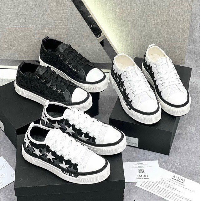 รองเท้าผ้าใบ ปักลาย Amiri Star Premium Edition 2024