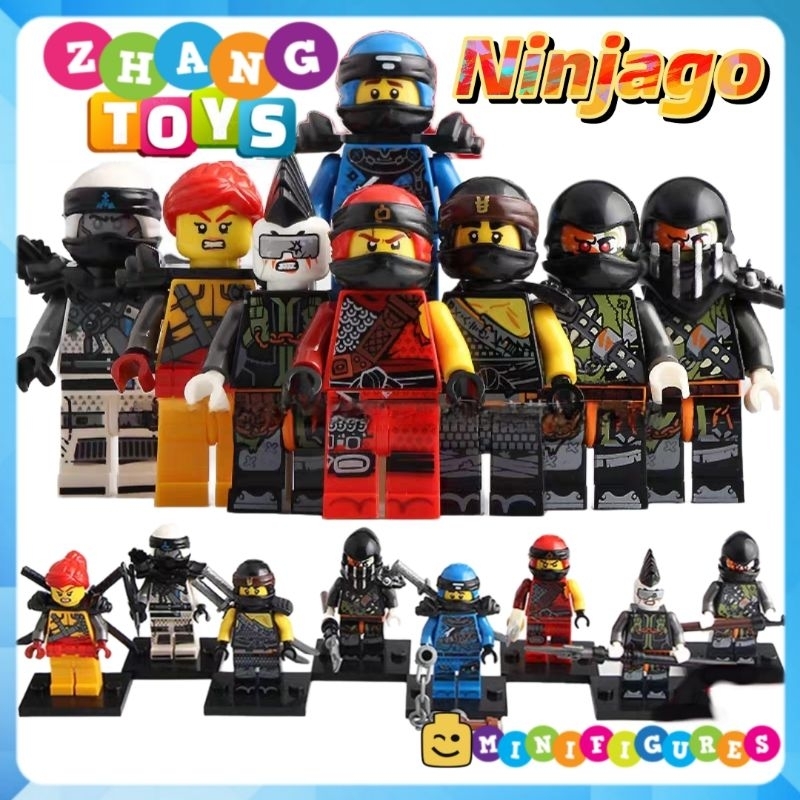Ninjago ฤดูกาล 9 Skylor Jay Jet Jack Kai - Zane Skullbreaker Muzzle Cole Minifigures Lele A017 024