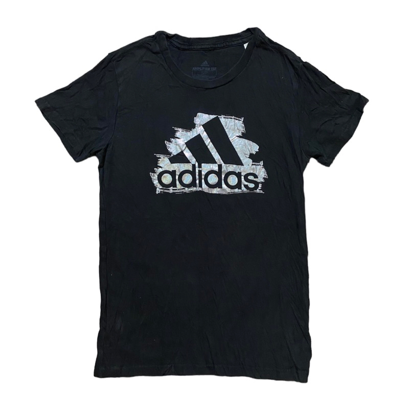 Adidas Big Logo Hologram Size S เสื ้ อยืดแท ้ 2 มือคุณภาพสูง