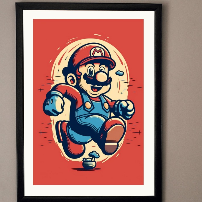 ️ โปสเตอร ์ Mario Kart Vintage - Mario bros - สติ ๊ กเกอร ์ ติดผนัง - รูปภาพติดผนัง Gojo