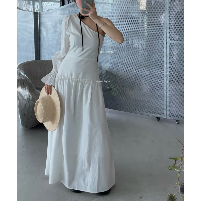 เดรสลินินปาดไหล่เกาหลี | Moya DRESS | Mir.byhi