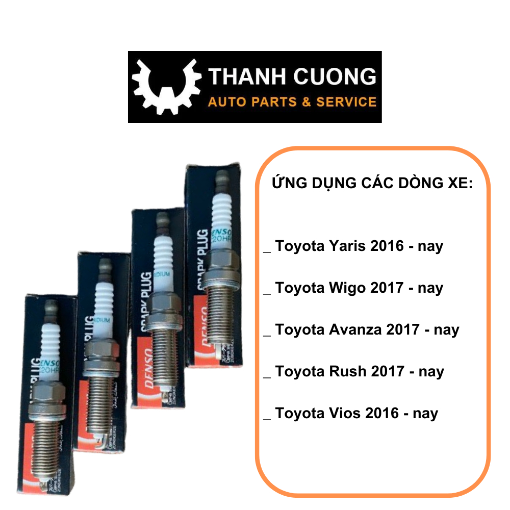 หัวเทียนสําหรับTOYOTA VIOS, YARIS, WIGO, AVANZA, RUSH 2016-2022..ผลิตภัณฑ์ขา Denso Platinum ของแท้ (