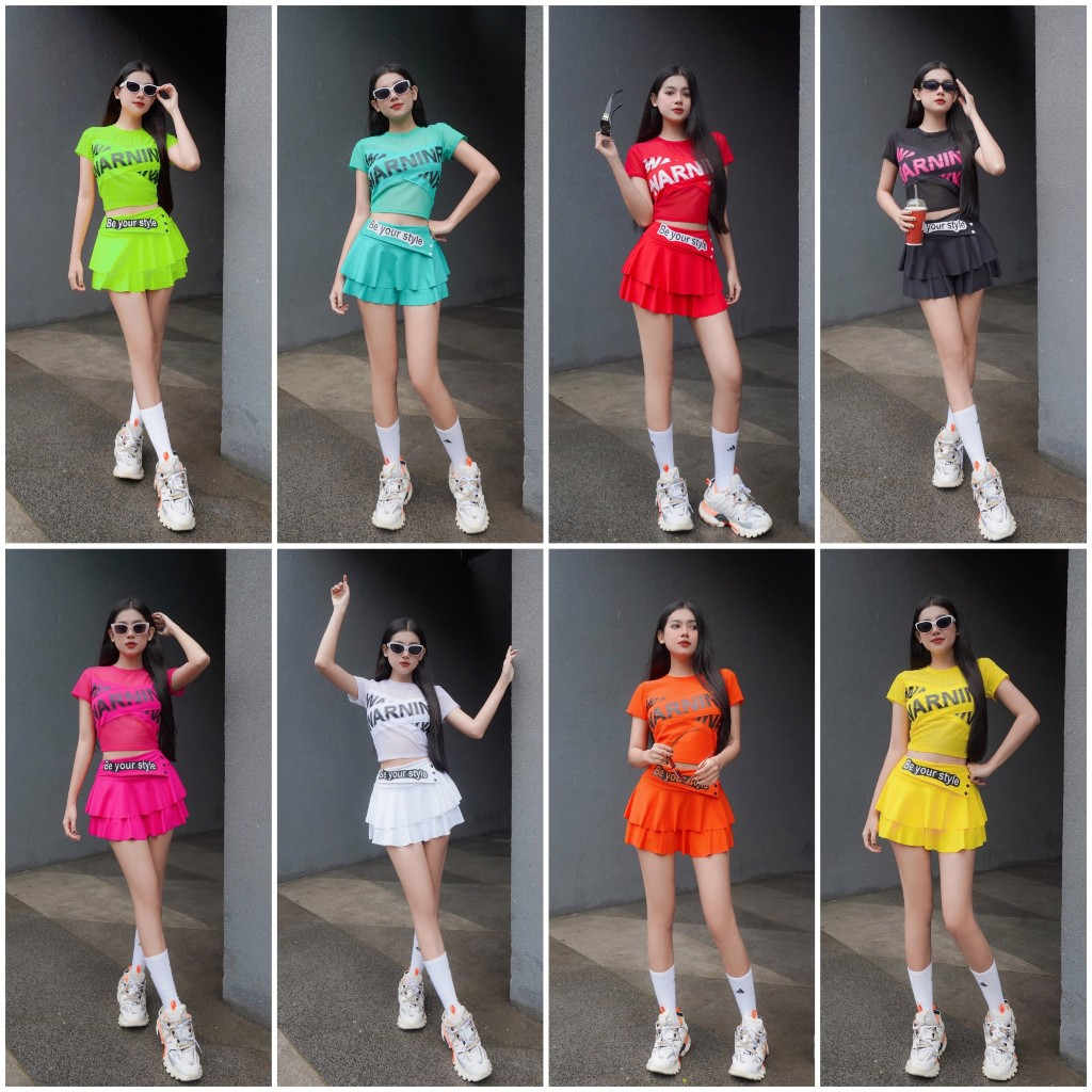 War SHIRT Set 2T BUTTON SKIRT สําหรับ Zumba, Gym, โยคะ, แอโรบิก, ฟิตเนสของผู้หญิง
