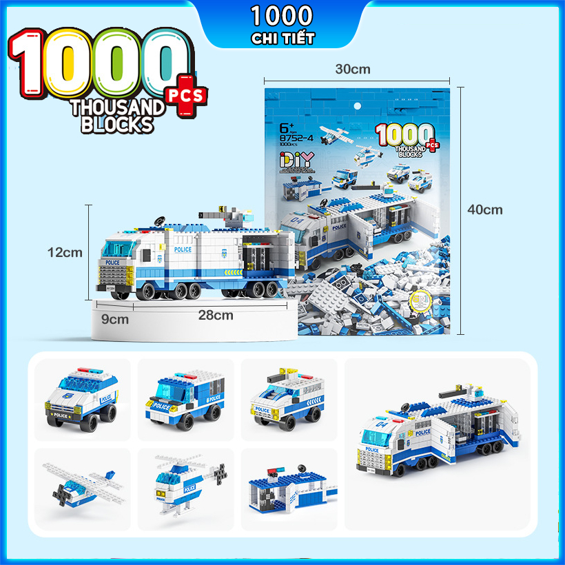 Lego ของเล ่ นประกอบ swat 1000 รถตํารวจสีฟ ้ ารายละเอียด,เลโก ้ swat รุ ่ น swat ตํารวจทหารเครื ่ องบิน,เฮลิคอปเตอร ์