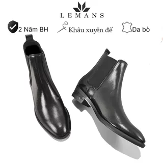 Chelsea Boots Classic LEMANS CB01 รองเท้าหนังวัวพร้อมพื้นรองเท้าส้นสูง 5 ซม. LEMANS พิเศษส้นสูง 18 ซม. 24 เดือน