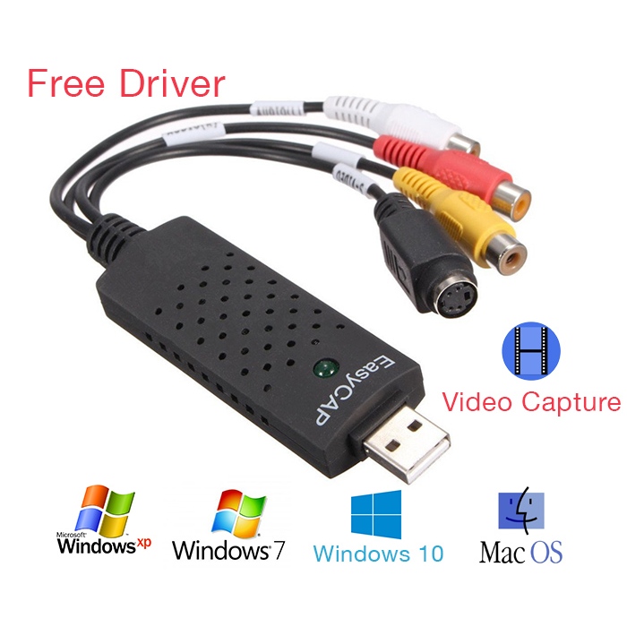 สายรับสัญญาณข้อมูล Easy Capture USB 2.0 บันทึกทีวี-VCD-DVD-โปรแกรมกล้องไปยังคอมพิวเตอร์คุณภาพดี VNET