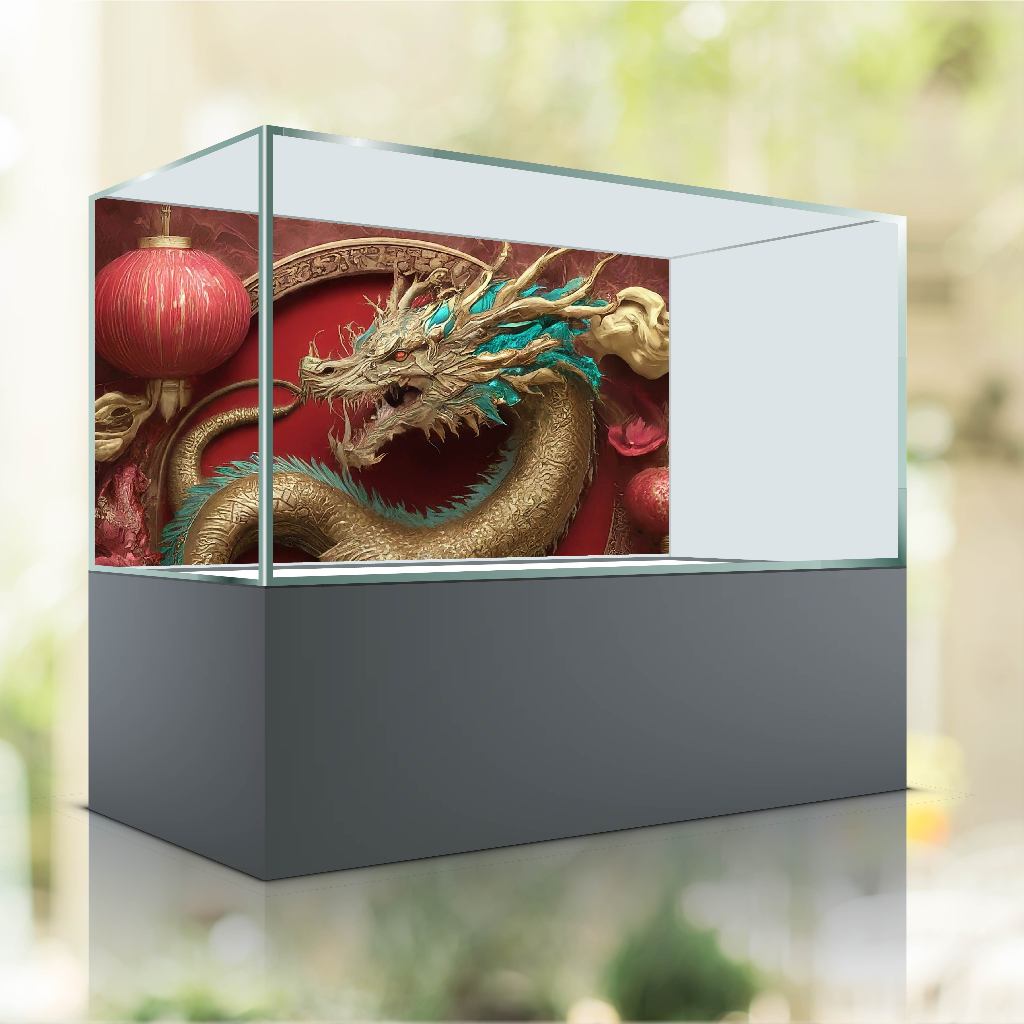 FISH TANK PAINTING - AQUARIUM FISH POOL - BACK PAINTING - DRAGON PAINTING - GLUE