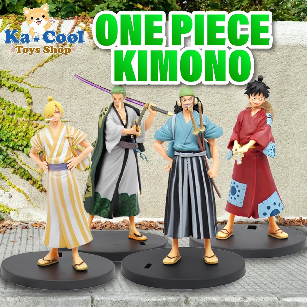 Kimono Samurai Luffy, Zoro, Sanji Wano, Usopp รุ่นสูง 18 ซม., PVC คุณภาพสูง