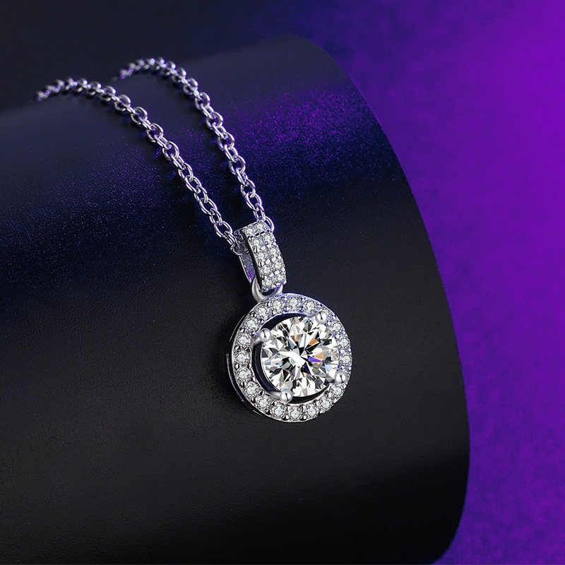 สร้อยคอเพชร Moissanite 5mm, 6, 5mm, 8mm ทดสอบแล้ว GRA KannJewelry FY - 501