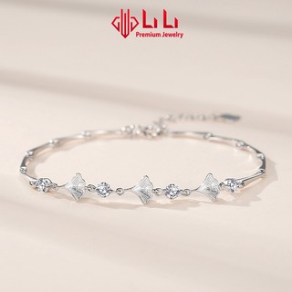 Lắc tay bạc nữ LiLi S925 đính đá CZ cao cấp hình lá bạch quả Dearie LILI_671468