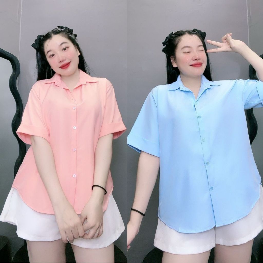 เสื้อเชิ้ตแขนสั้นขนาดใหญ่สําหรับผู้หญิงแยกหลังและกระดุมมีระดับและร้อนแรงตลอดทั้งปีสําหรับ Chuppy AT10