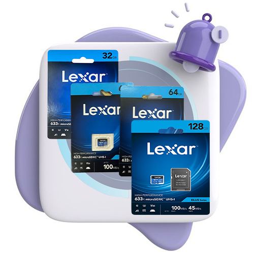 Lexar การ์ดหน่วยความจํา MicroSDXC มาตรฐาน 32GB/64GB/128GB