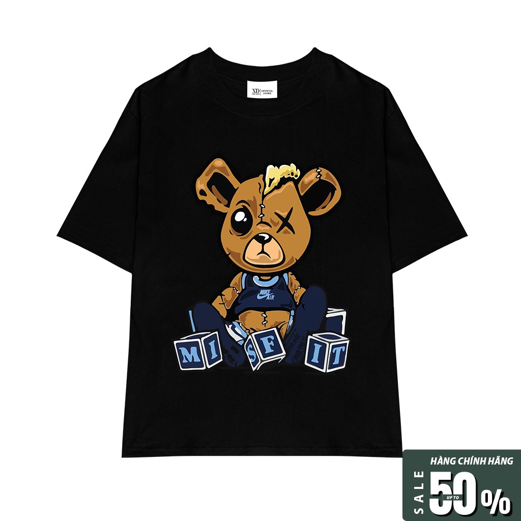 The Xide T-Shirt With Eye Bear Print X Code 25 Wide form 2-Way cotton Quantitative 260gsm