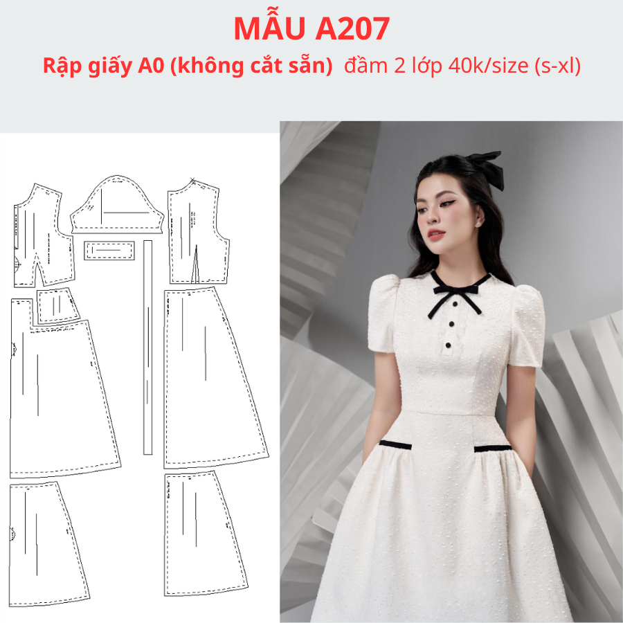 ผ้ากระดาษ A0 DRESS A207 (ไม่มีผ้าห่อ)