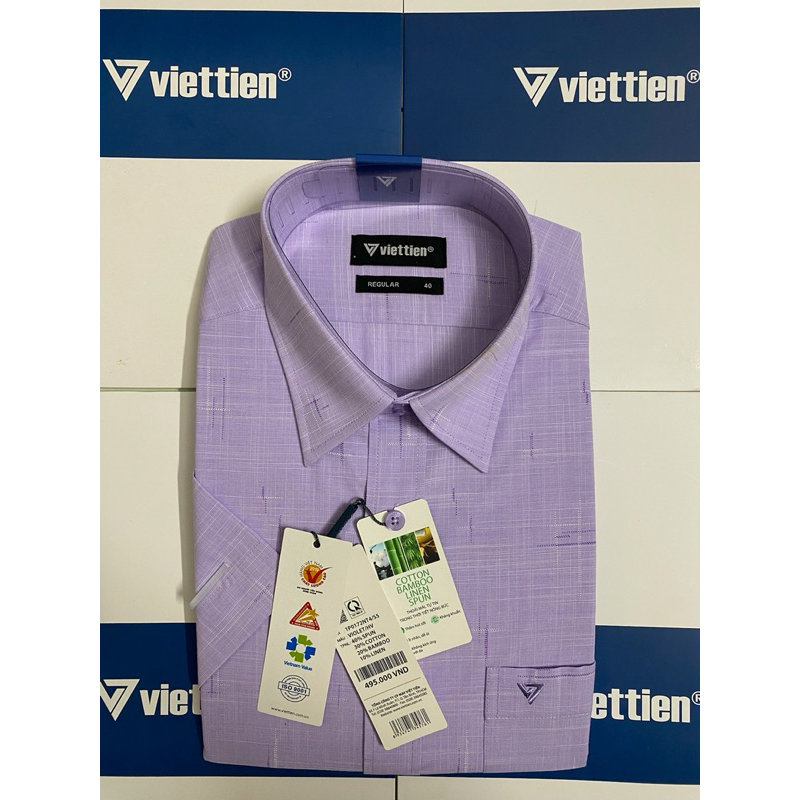 (1P0172) เสื้อ Viet Tien แขนสั้นและพนังคลุมท้องหลวมในผ้า BAMBOO