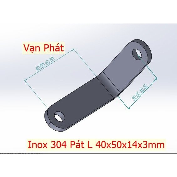 2 ลาย L 50x40x14x3mm 304 สแตนเลส