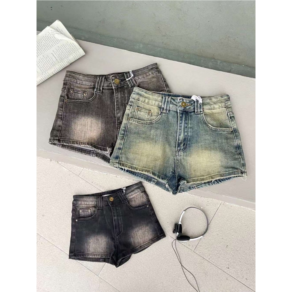 กางเกงยีนส์ขาสั้น JUNE-4782 (REAL SHOP PHOTOS)